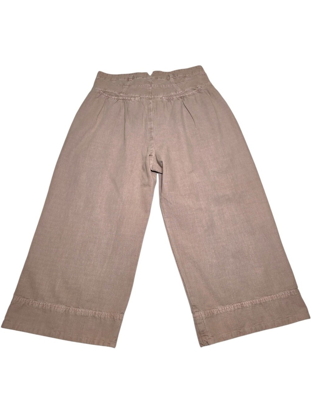 Free People Sweet Talk Chino Pants Phantom Grey/Tan Wide Leg Crop Size 12 NWT - Picture 11 of 13